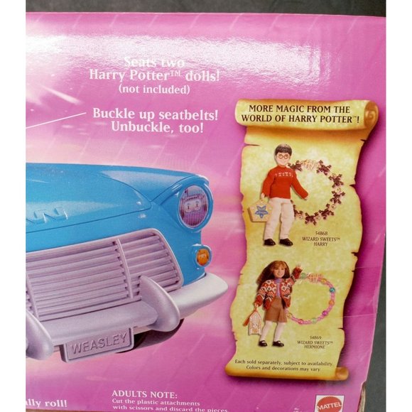Vintage Harry Potter Weasley Flying Car New Ford Anglia Ron Hermione Owl Mattel - Picture 8 of 12